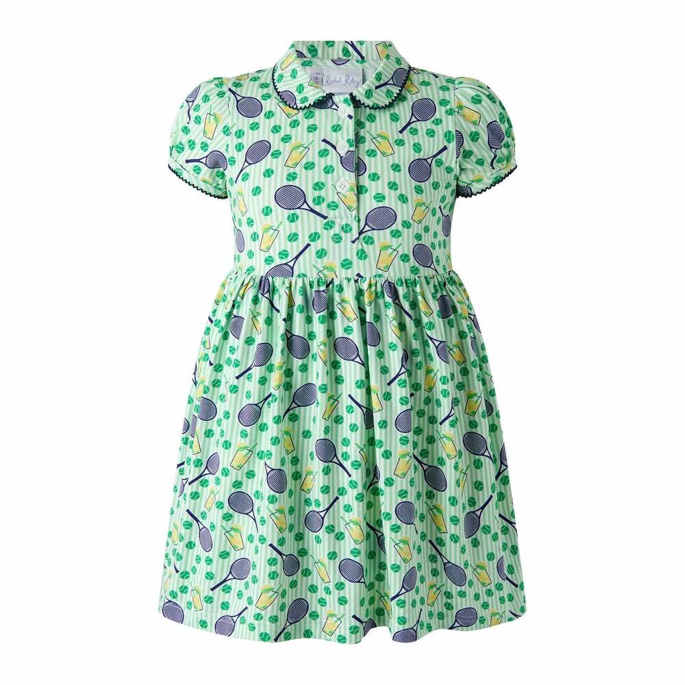 NEW RACHEL RILEY kids' summer sport jersey dress in green multi
